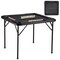 4 Player Folding Mahjong Table, Black Card Table with Cup Holders & Trays